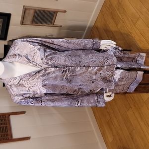 Victoria's Secret LONG Leopard 2-pc. Satin Pajamas Sz. M LS, Tie Pants